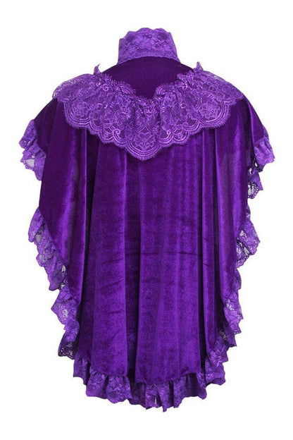 Dark Purple Velvet & Lace Capelet.