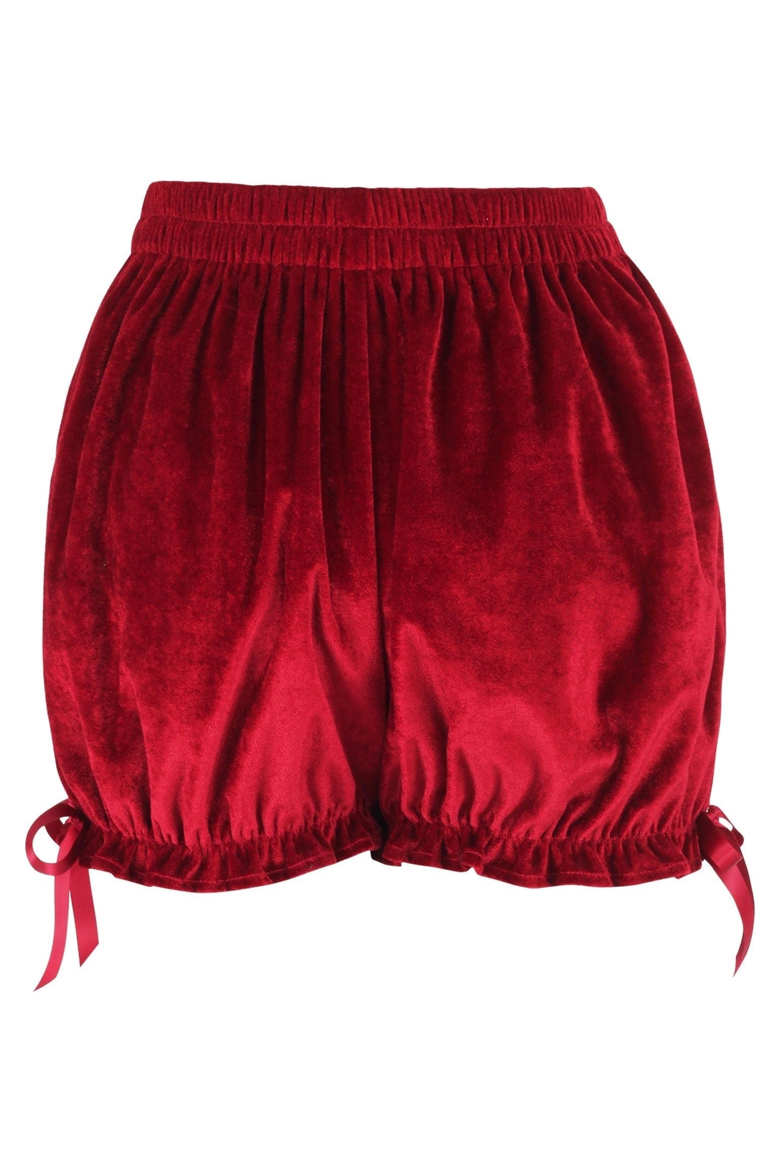 Dark Red Velvet Bloomers.