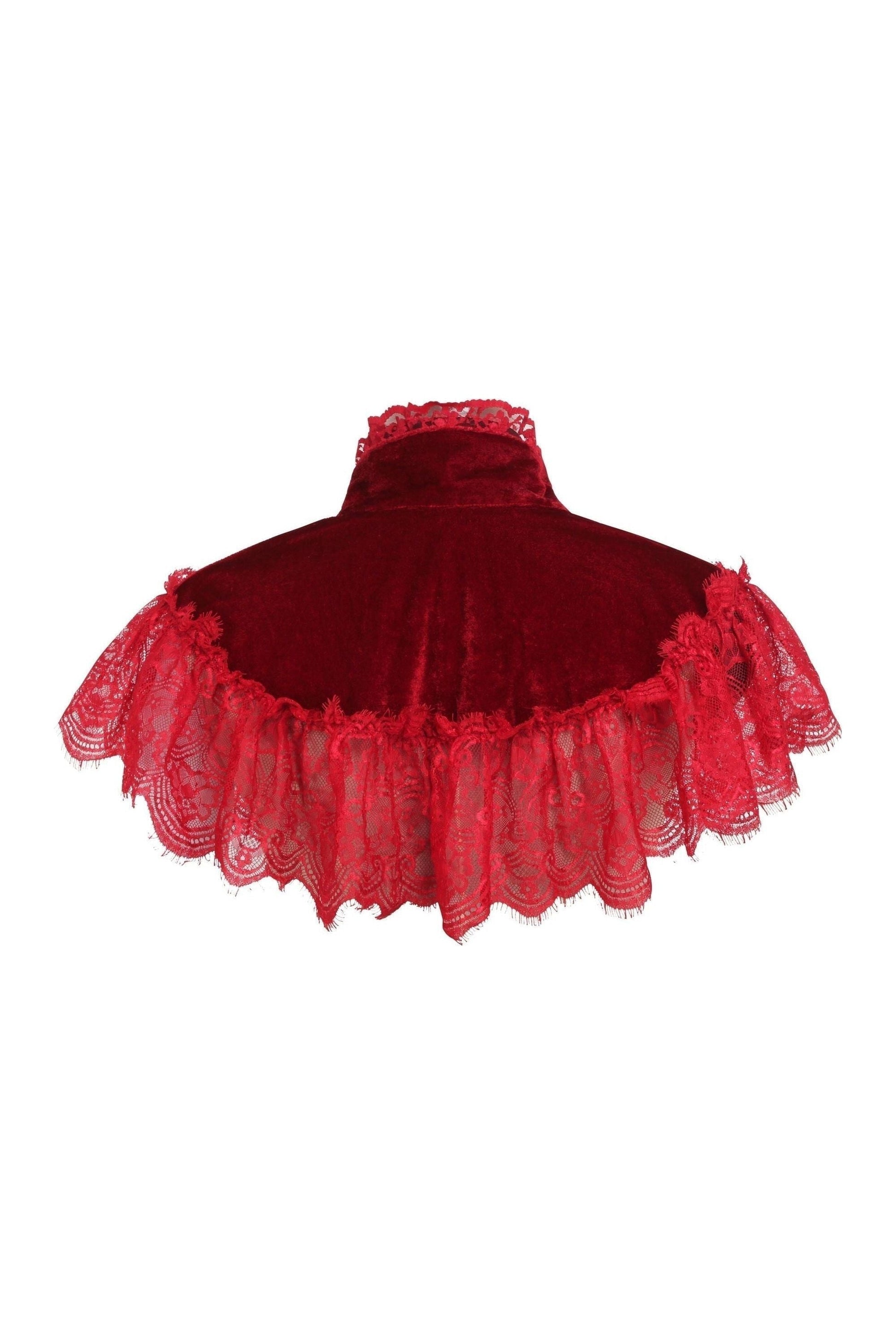 Dark Red Velvet & Lace Capelet.