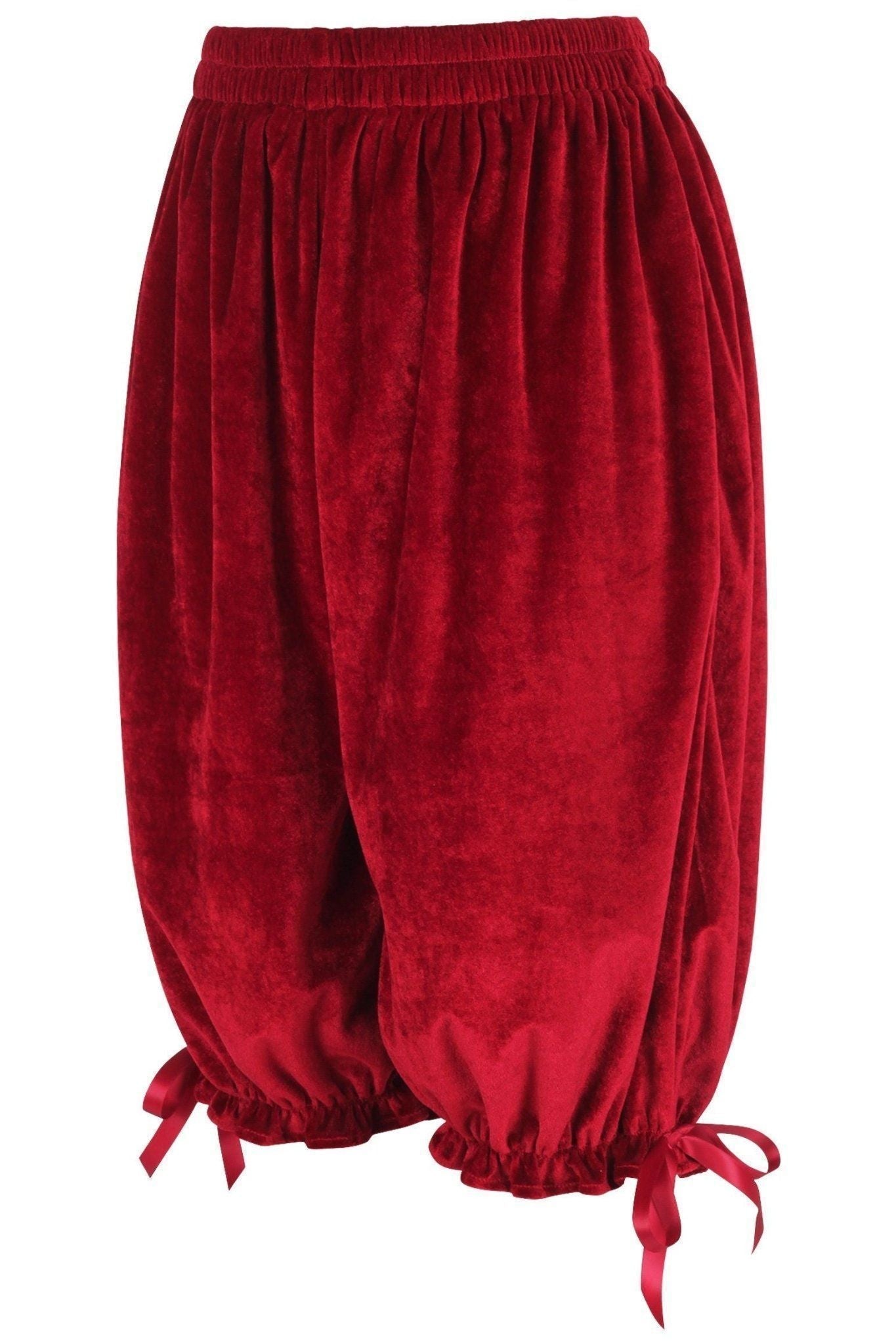 Dark Red Velvet Long Bloomers