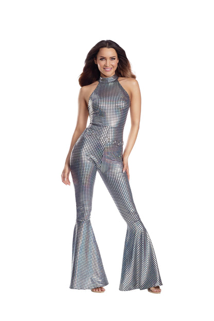 Dreamgirl Disco Diva Jumpsuit Women’s Costume – 70s Retro Funky Party Outfit