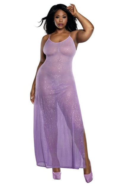 Dreamgirl Plus Ombre Lily Glitter Mesh Gown