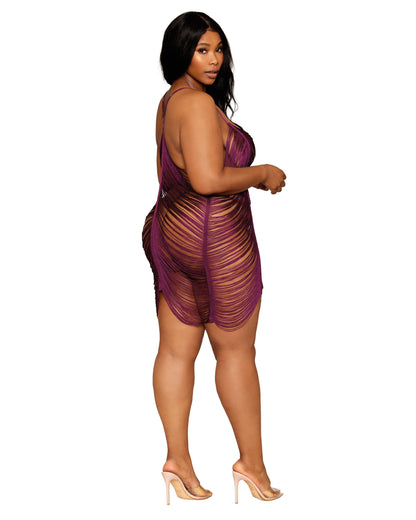 Dreamgirl Plus Size Drape Fringe Chemise