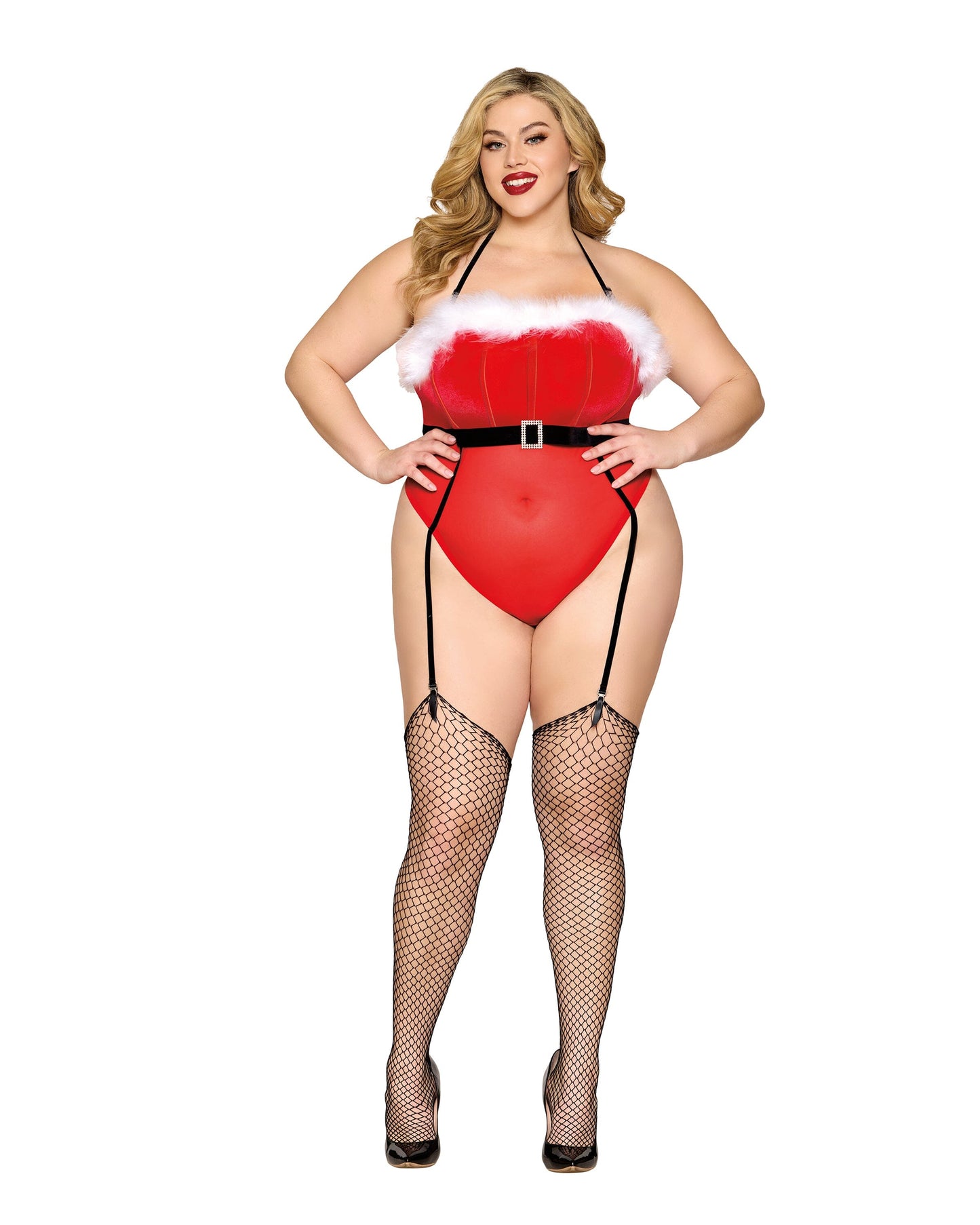 Dreamgirl Plus Size Santa Garter Teddy