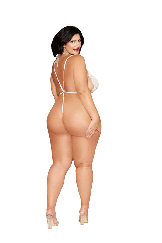 Dreamgirl Plus White Teddy & Harness