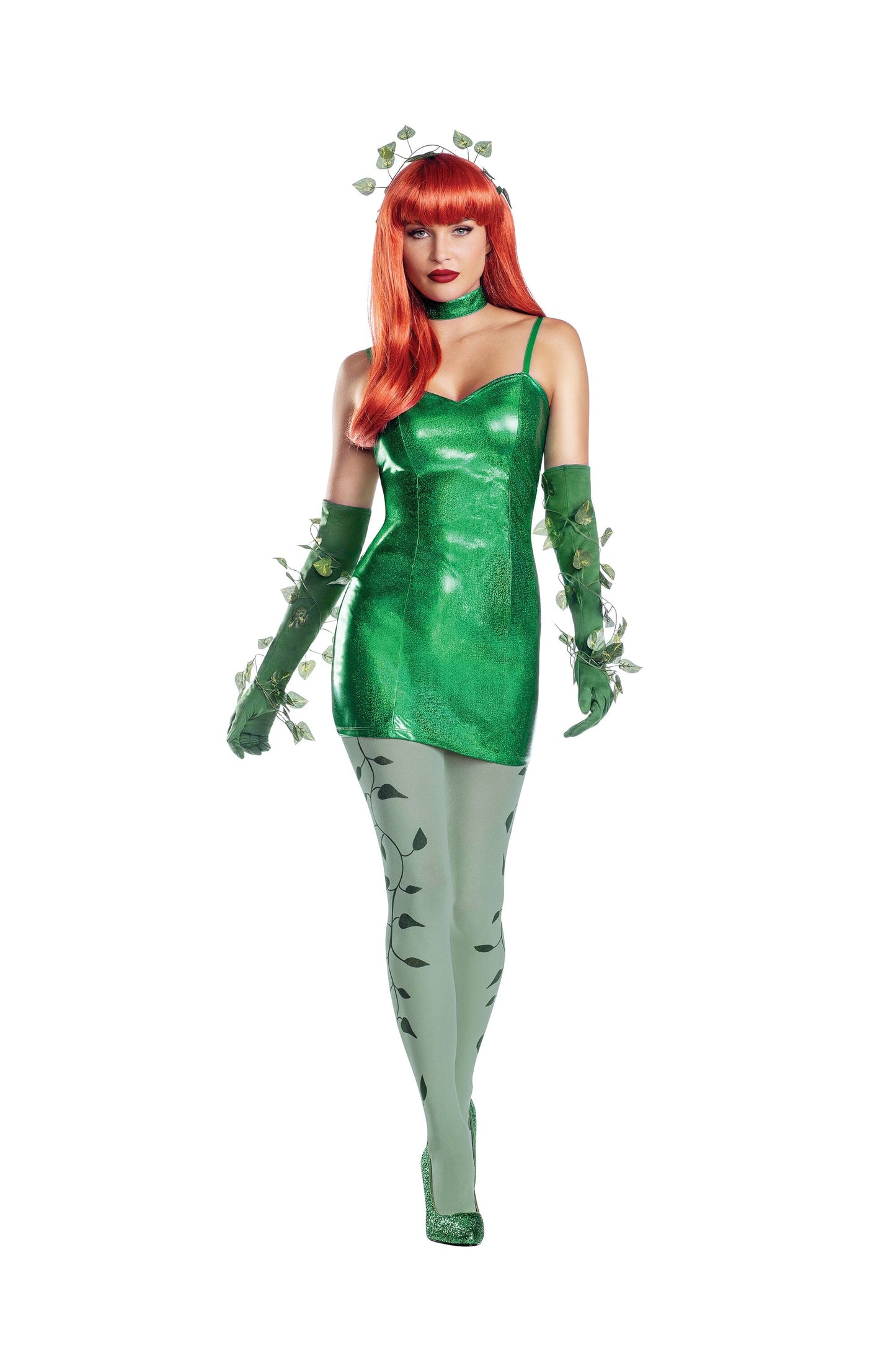 Dreamgirl Poison Oak Bodycon Dress with Stretch Backside Women’s Costume – Sexy Nature-Inspired Outfit