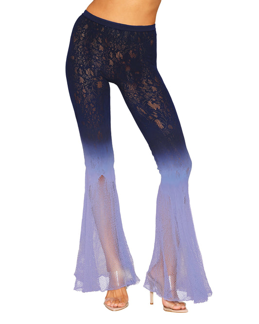 Dreamgirl Seamless Knitted Lace Pantyhose with Fit-and-Flair Fishnet