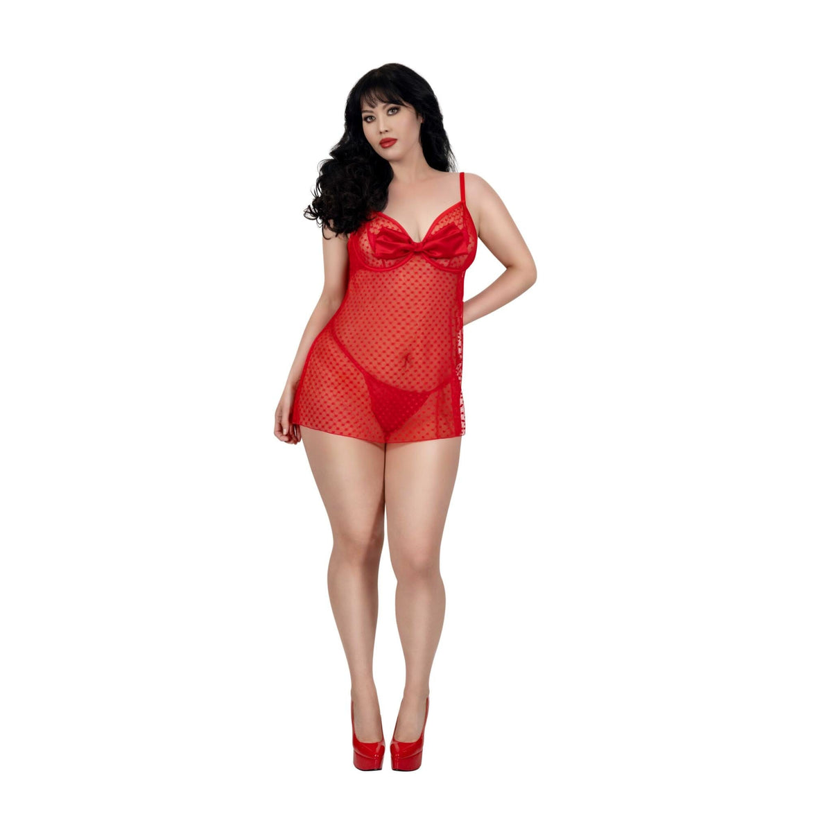 Dreamgirl Plus Sweetheart Babydoll and G-String