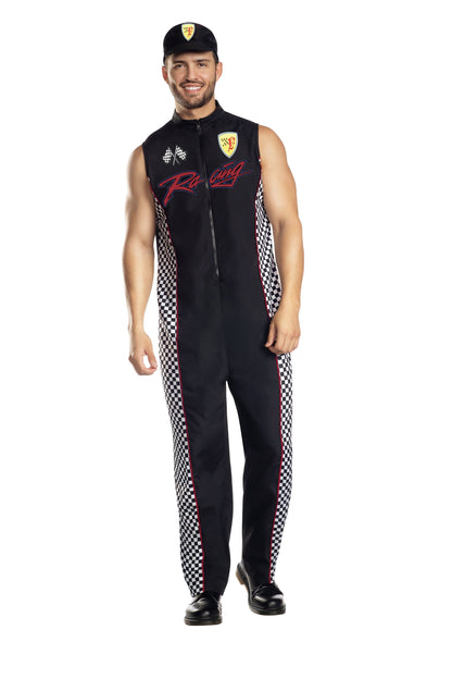 Dreamguy Formula Racer Jumpsuit Men’s Costume – Racing Driver Outfit