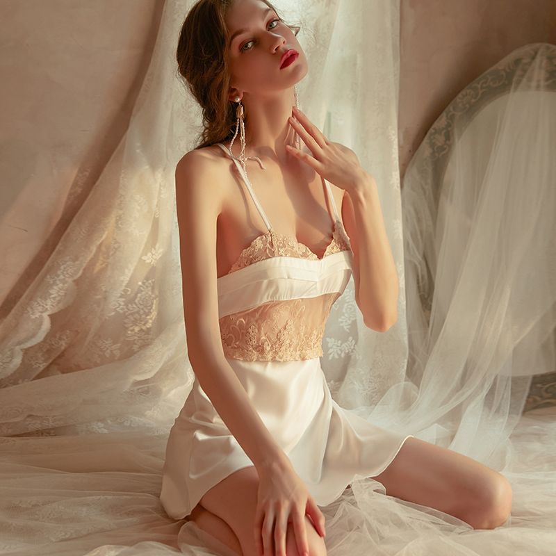 Duchess Dream 3 - Piece Lace Trim Satin Set - Unspoken Fashion