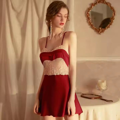 Duchess Dream 3 - Piece Lace Trim Satin Set - Unspoken Fashion