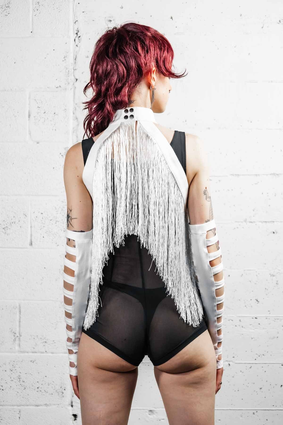 Five and Diamond Cage Arms - white cotton