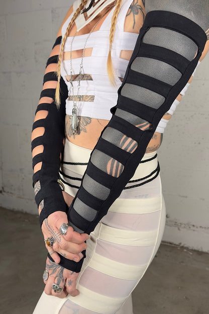 Five and Diamond Cage Arms - black cotton