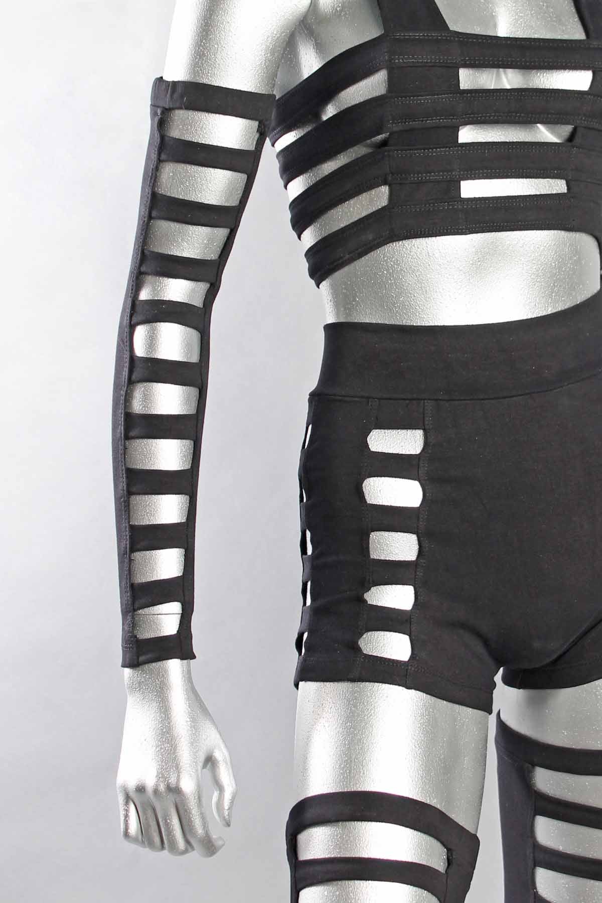 Five and Diamond Cage Arms - black cotton