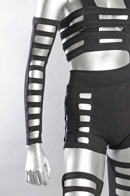 Five and Diamond Cage Arms - black cotton