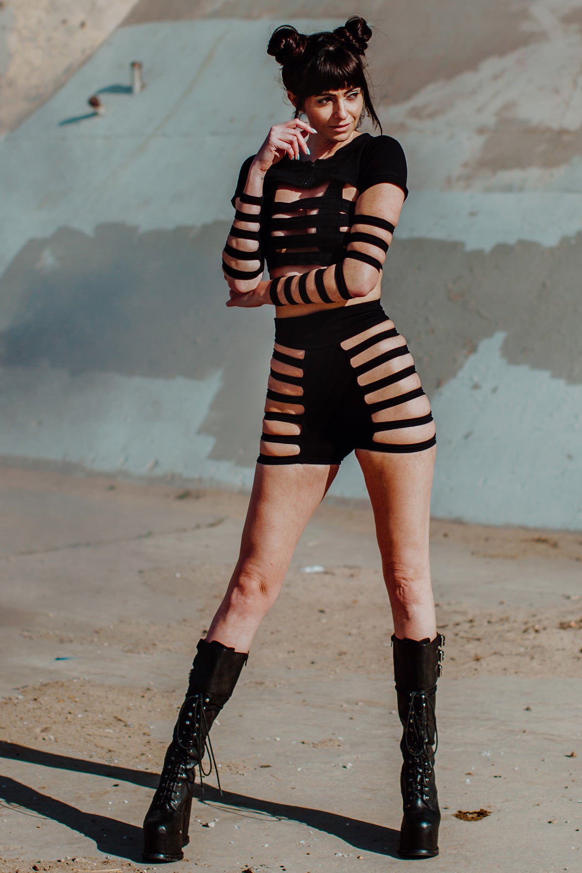 Five and Diamond Delila Shorts - black cotton