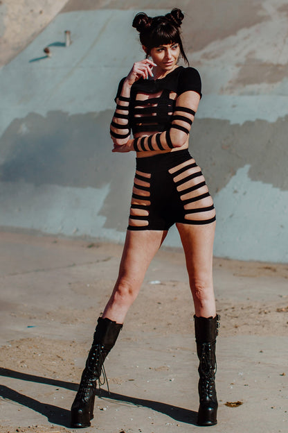 Five and Diamond Delila Shorts - black cotton