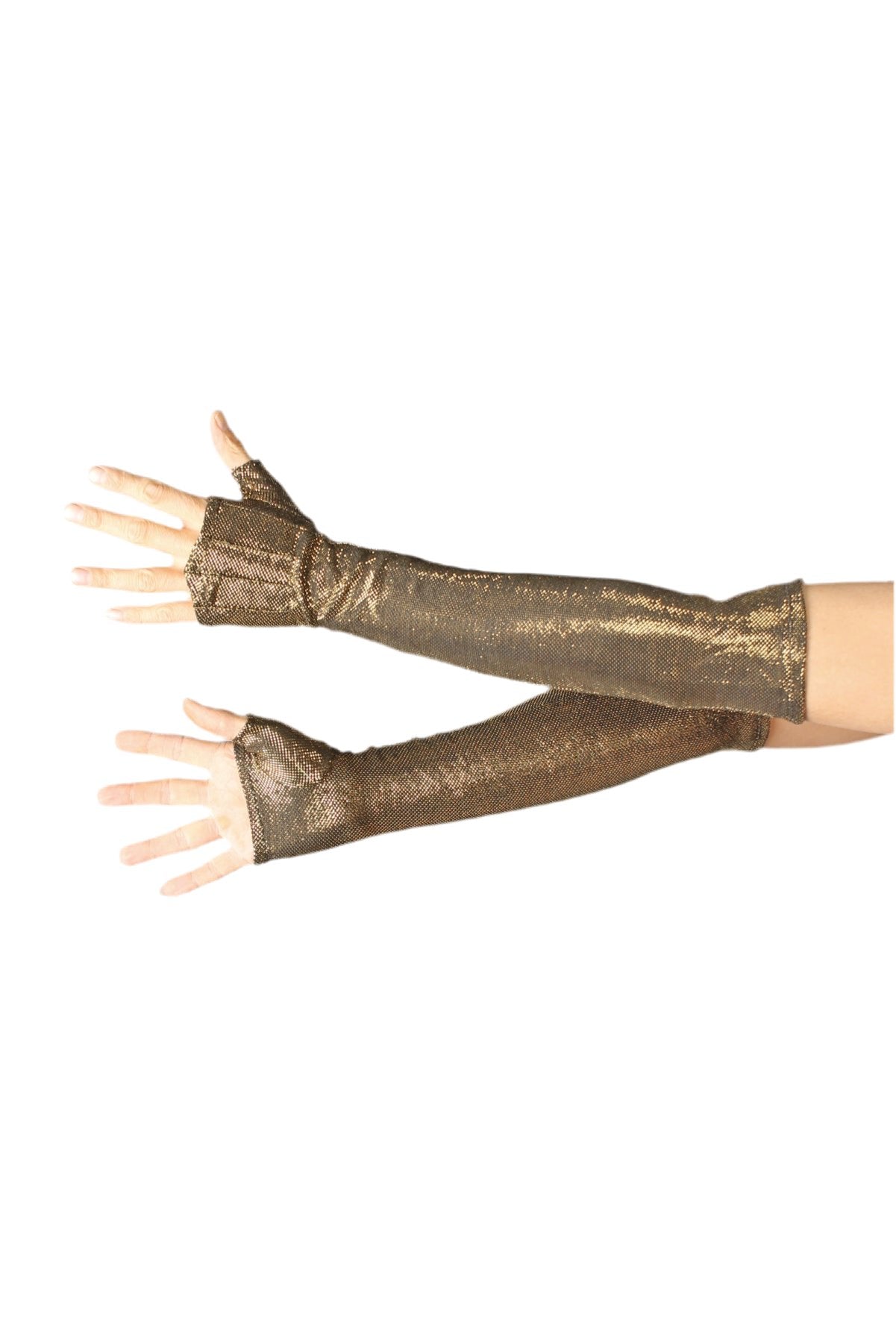 Five and Diamond Opera Gloves - gold sparkle