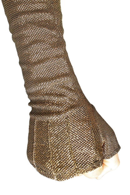 Five and Diamond Opera Gloves - gold sparkle