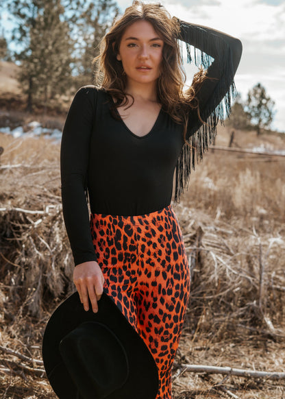 Crazy Little Fringe Black Bodysuit