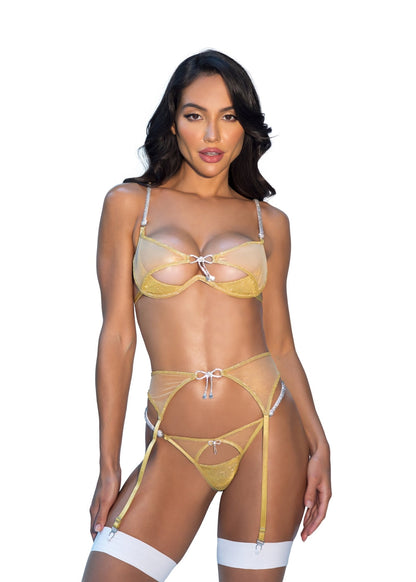 Gilded Beauty 3 - Piece Garter Set Roma Confidential - Unspoken Fashion
