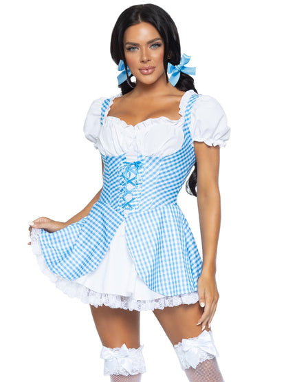 Gingham Dress With Split Skirt - Unspoken Fashion