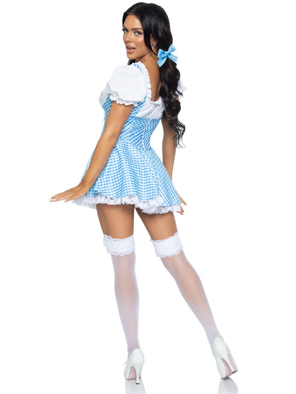 Gingham Dress With Split Skirt - Unspoken Fashion