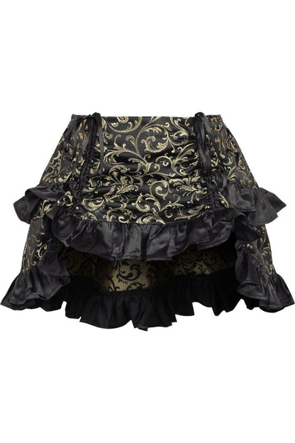 Gold/Black Brocade Ruched Bustle Skirt.