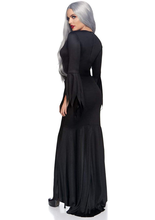 High Slit Floor Length Bodycon Gothic Dress - Unspoken Fashion