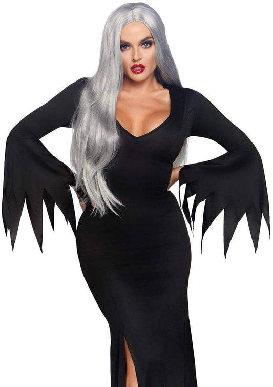 High Slit Floor Length Bodycon Gothic Dress - Unspoken Fashion
