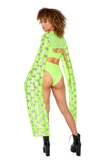 J. Valentine Rave Sequin Drop Sleeve Shrug