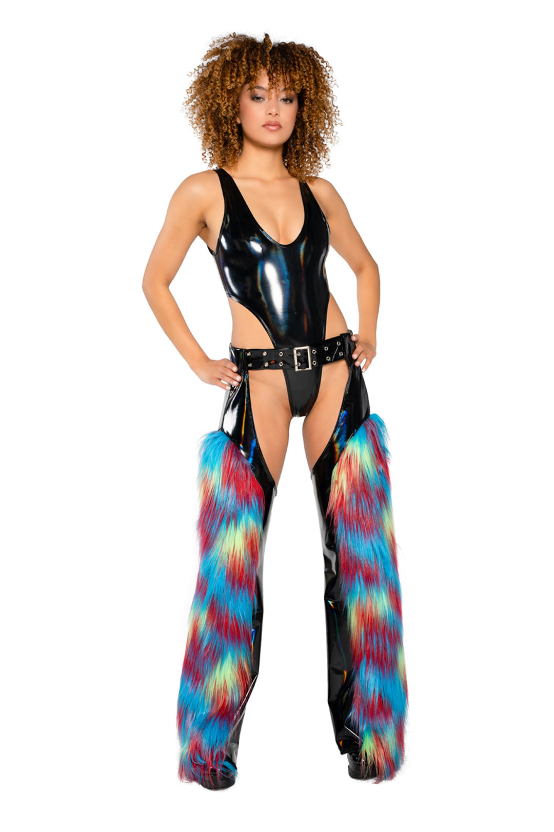 J. Valentine Rave Holographic PVC Bodysuit