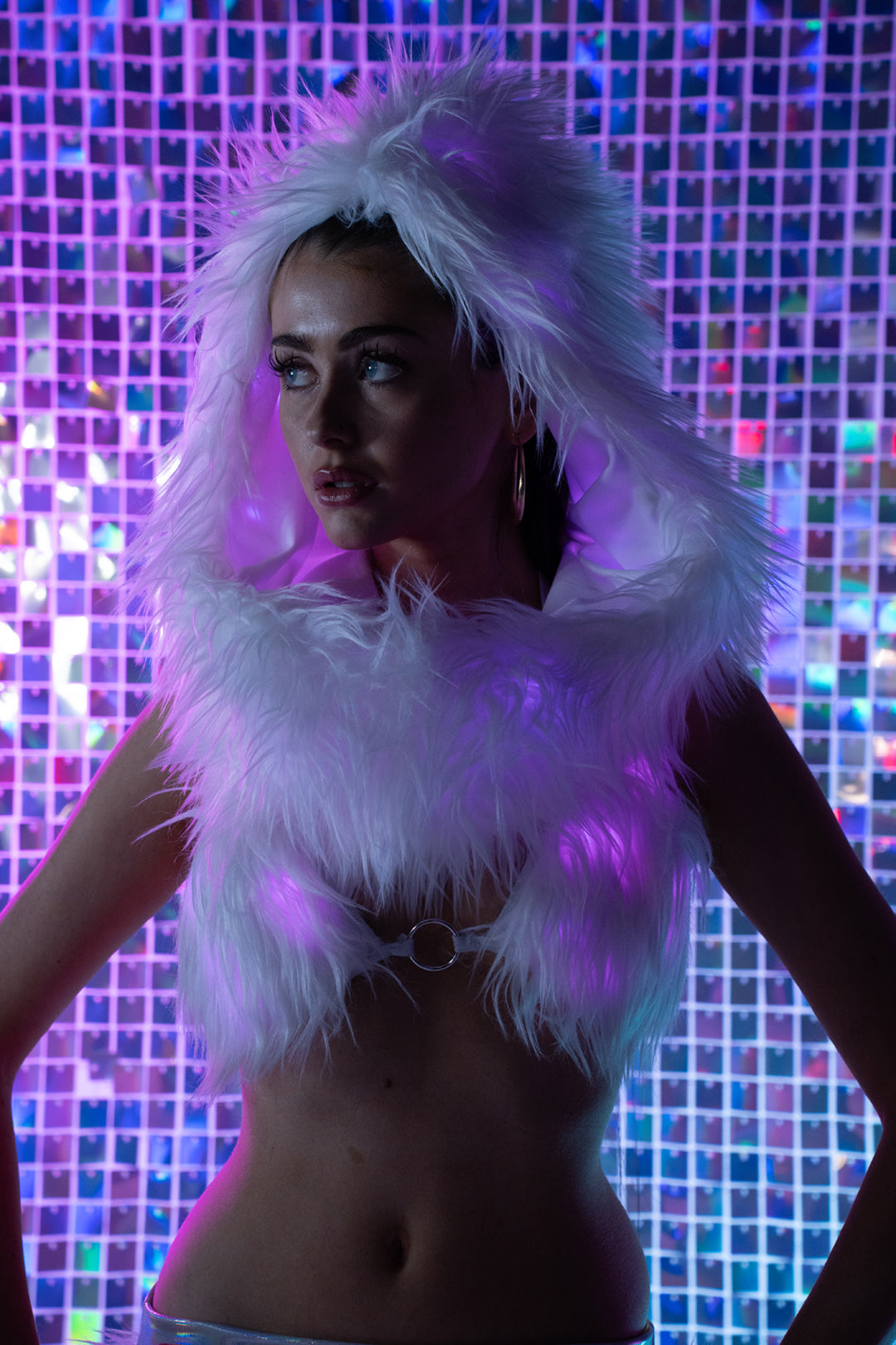 J. Valentine Rave Faux fur Light-Up Infinity Hood