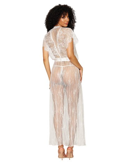 Dreamgirl Lace gown and G-string set with wide eyelash lace