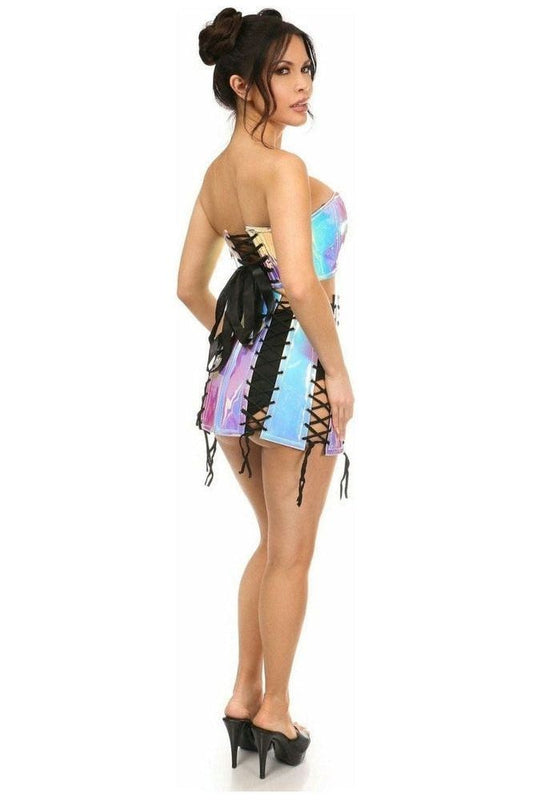 Lavish 2 PC Blue/Purple Holo Bustier & Skirt Set