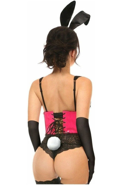 Lavish 4 PC Pink PVC Bunny Corset Costume