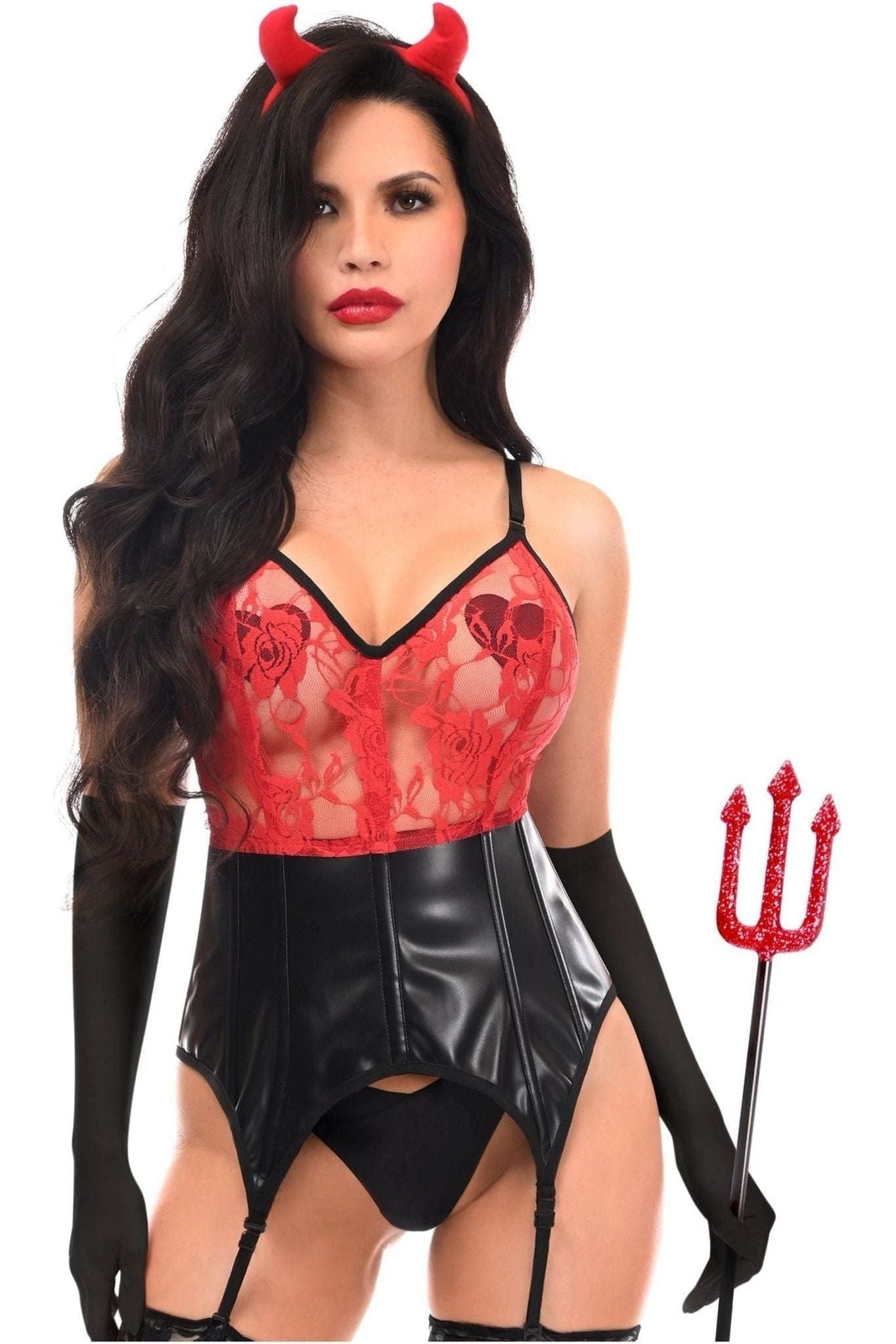 Lavish 4 PC Sexy Devil Lingerie Costume.