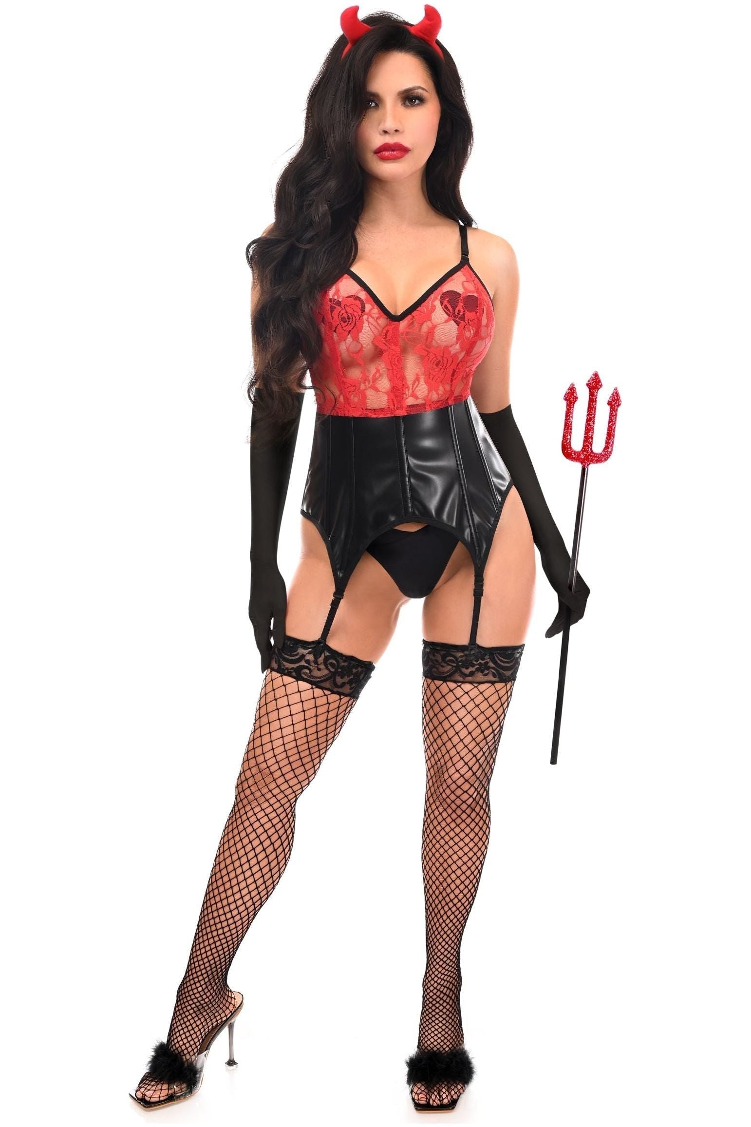 Lavish 4 PC Sexy Devil Lingerie Costume.