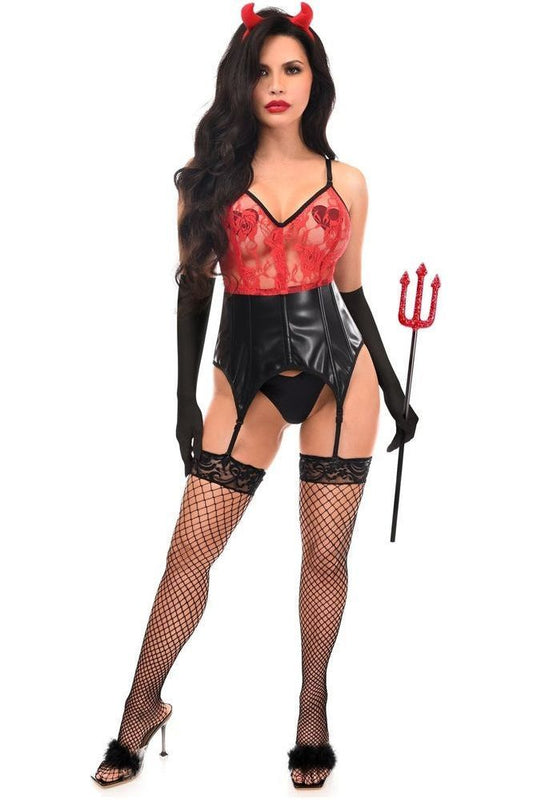 Lavish 4 PC Women's Devil Lingerie Costume