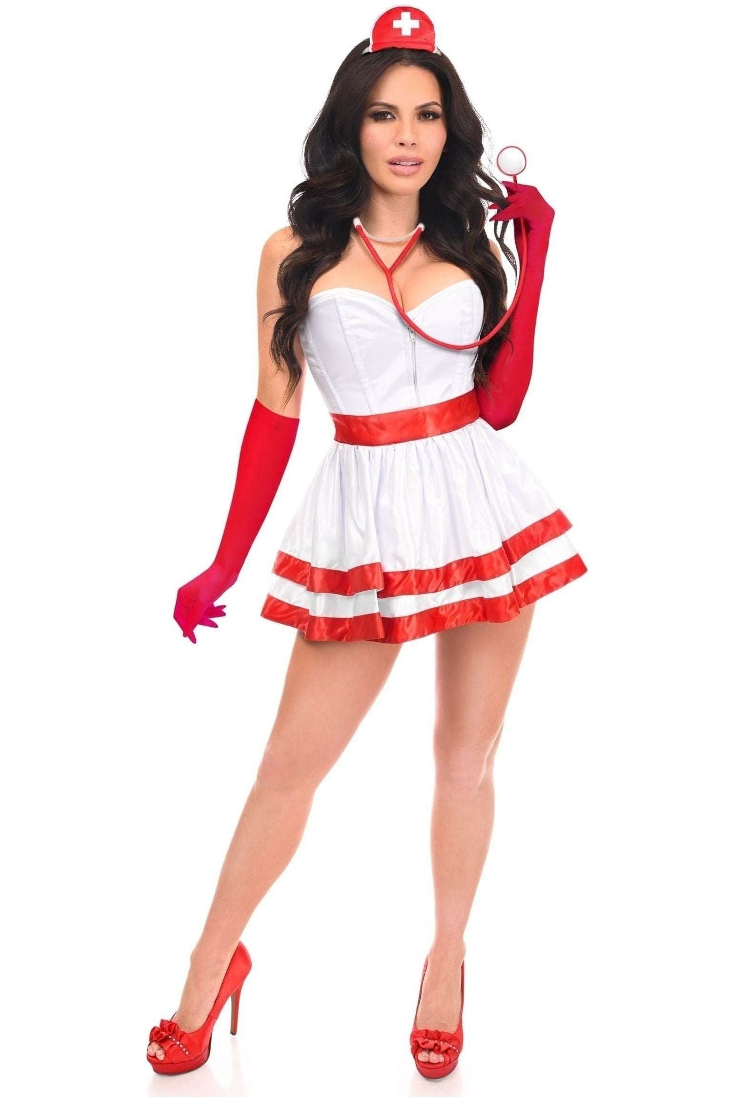 Lavish 5 PC Heart Stopper Nurse Corset Costume.