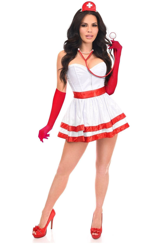 Lavish 5 PC Heart Stopper Nurse Corset Costume.