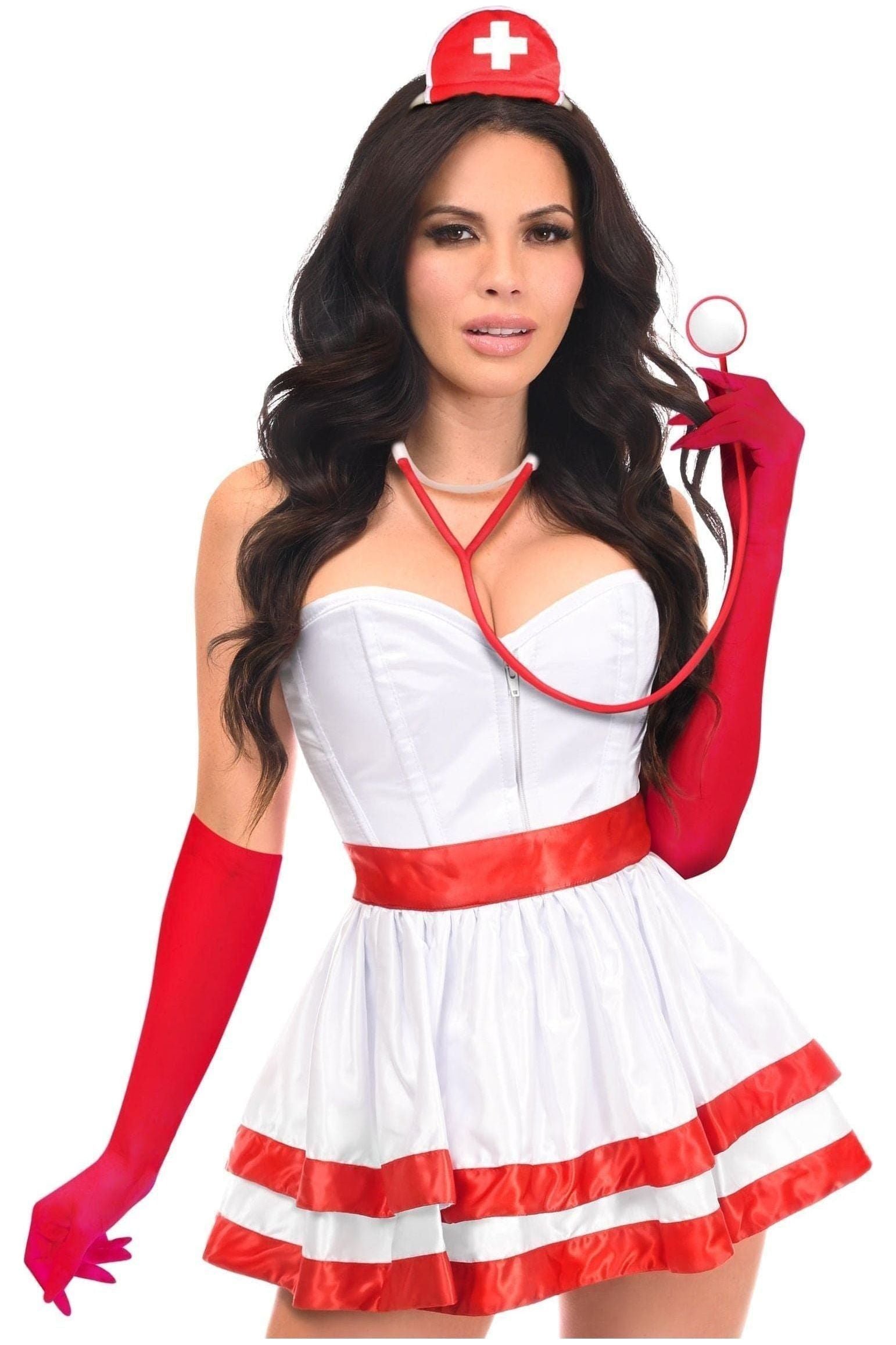 Lavish 5 PC Heart Stopper Nurse Corset Costume.