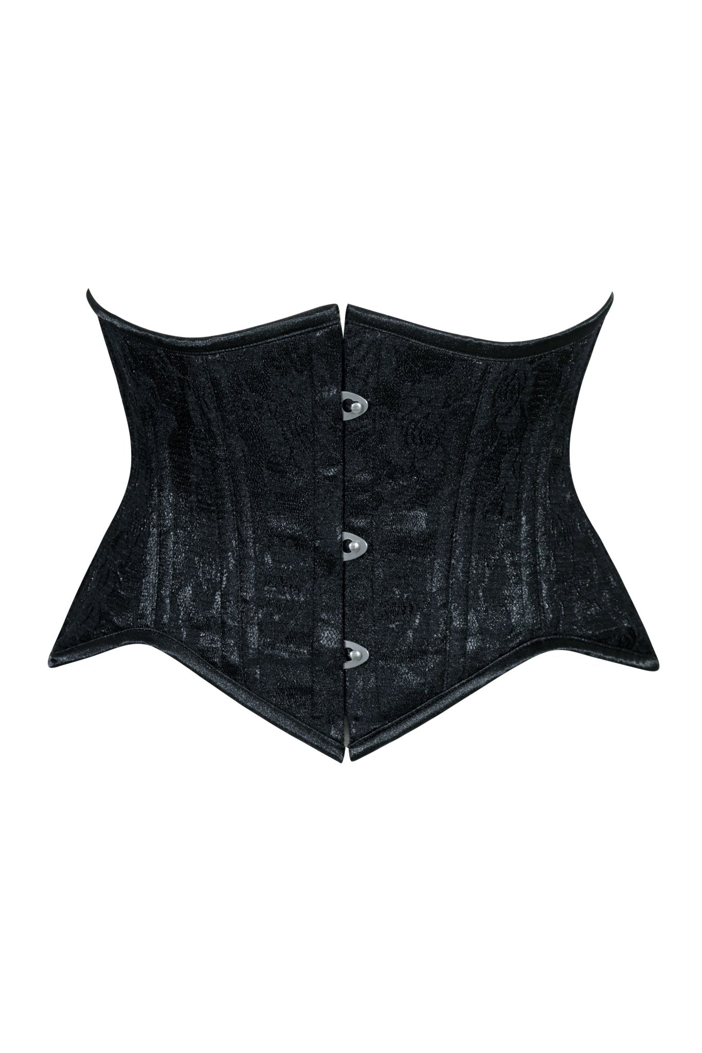 Lavish Black Lace Mini Cincher Underbust Corset Waist Cincher Busk Closure