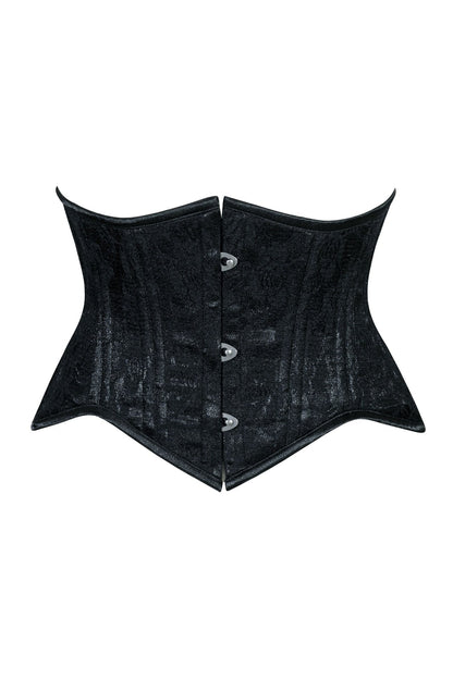 Lavish Black Lace Mini Cincher Underbust Corset Waist Cincher Busk Closure
