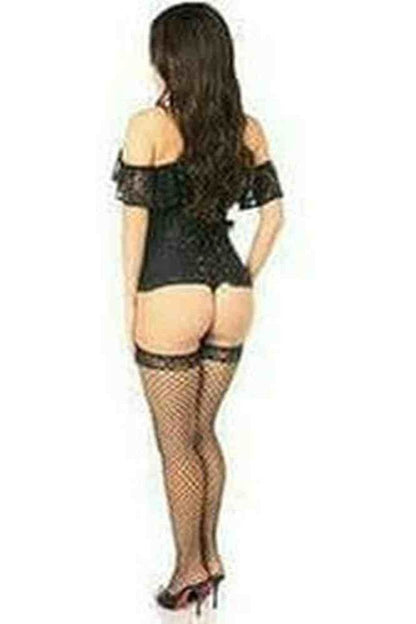 Lavish Black Lace Off-The-Shoulder Corset
