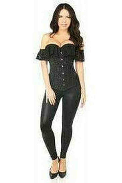 Lavish Black Lace Off-The-Shoulder Corset