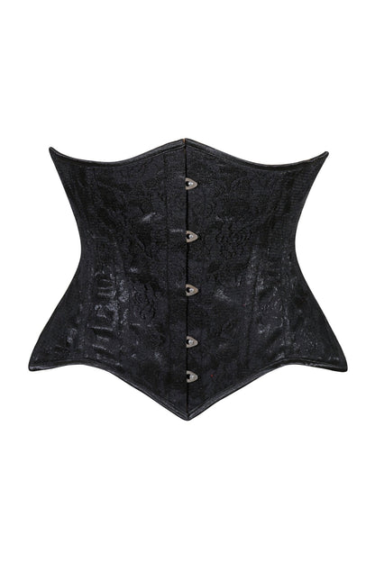 Lavish Black Lace Underbust Corset Waist Cincher Busk Closure