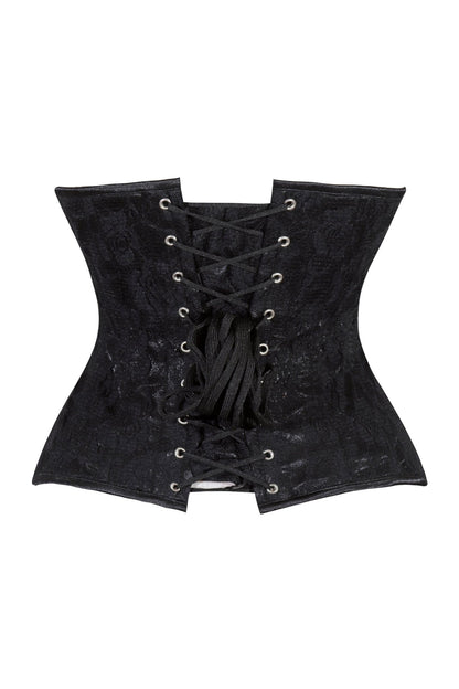 Lavish Black Lace Underbust Corset Waist Cincher Busk Closure