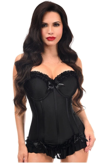 Lavish Black Lycra Hook & Eye Stretch Bustier Corset.