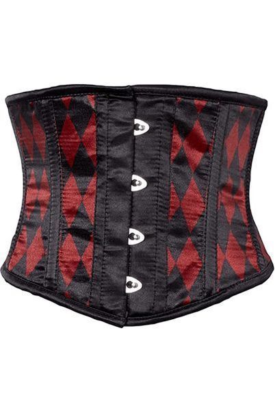 Lavish Black & Red Diamond Waist Cincher